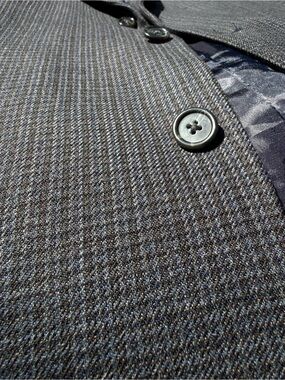 Chaps Ralph Lauren Houndstooth Sport Coat Mens 48R 100% Wool Gray Jacket Blazer